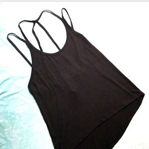 Women’s Black Sleeveless Tank Top Strappy Stretchy